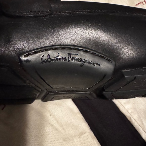 New Salvatore Ferragamo Sardegna Drivers Men's Black Shoes Size 7 1/2 - Picture 9 of 13